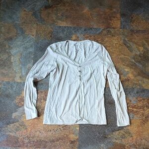 Kyte Baby Women's Long Sleeve Henley Tee XS Oat